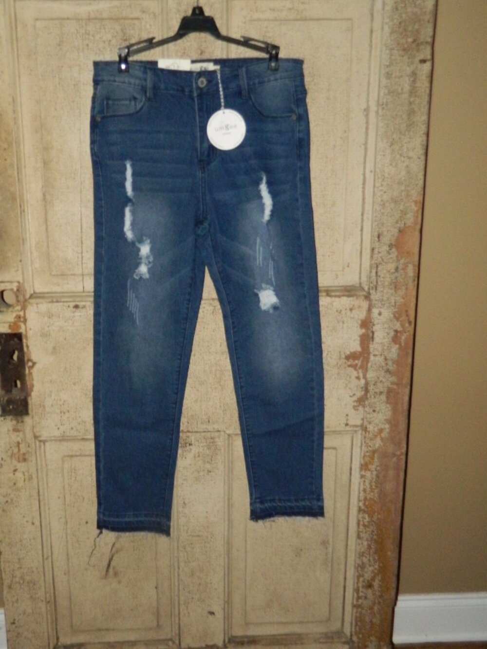 Umgee 5 Pocket Distressed Skinny Jeans Sz 5 (F-38)